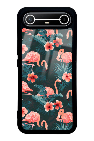 Spoyi حافظة هاتف تكنو سبارك سليم بتصميم أوراق الفلامنغو اللامعة