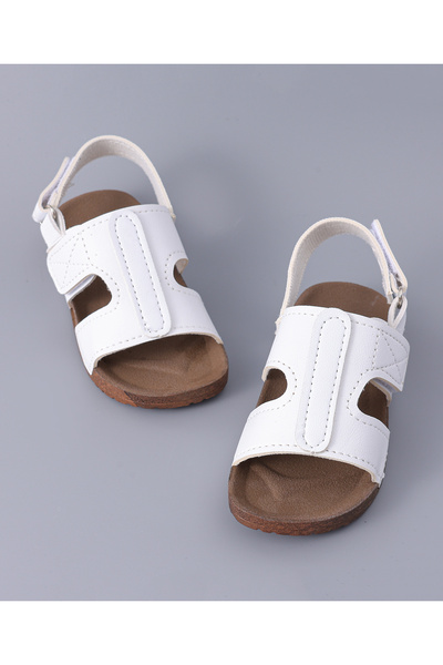 SAPS صندل سادة بإغلاق بخطاف وحلقة - أبيض