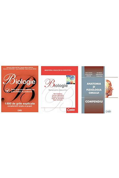 Editura Corint Pachet Admitere la medicina (3 carti): 1. Biologie