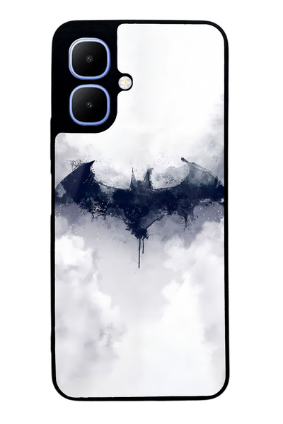 Spoyi Infinix Smart 10 White Glossy Phone Case with Batman Design