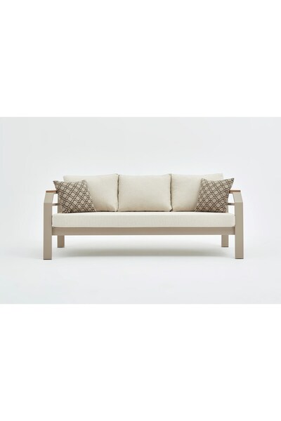 Erinöz Assento Bahçe Balkon Üçlü Koltuk - Kum Rengi