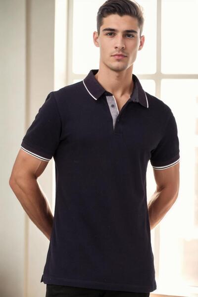 Dewberry T9579 Men's T-Shirt-Dark Blue
