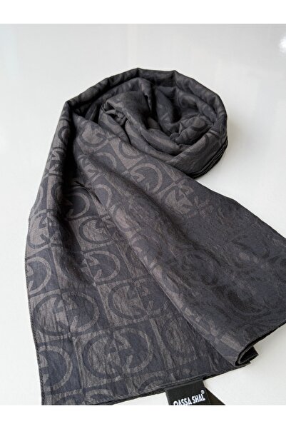QASSA SHAL Organic Dubai g Pattern Anthracite Shawl
