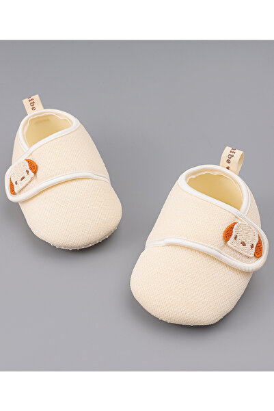 SAPS جوارب قصيرة مطرزة بوجه جرو - بيج