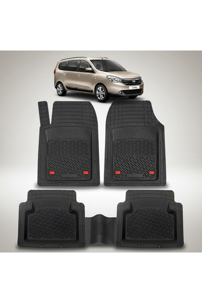 TEAMCAR Tray Type Floor Mats Compatible with Dacia Lodgy, Black