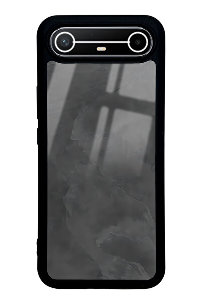 Spoyi Tecno Spark Slim Gri Mermer Tasarımlı Glossy Telefon Kılıfı