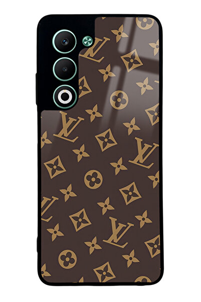 Spoyi Oppo A5 5G Kahverengi LV Tasarımlı Glossy Telefon Kılıfı