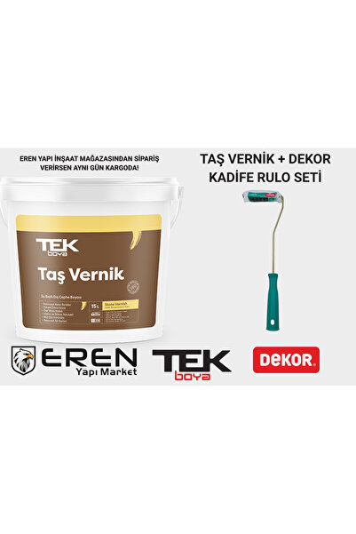 TEK BOYA Su Bazlı 2,5lt Çok Amaçlı Taş, Ahşap, Mermer Vernik SETİ