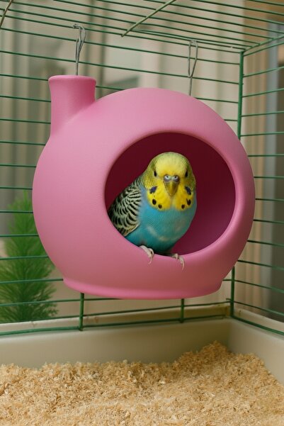 MD×JOA Kuş Yuvası ※ Kuş Evi ※ Pembe ※ Kuş Kafesi ve Habitatı için Dekoratif Ev