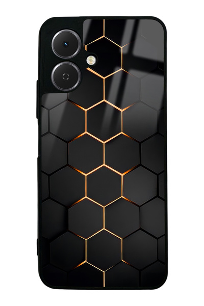 Spoyi غطاء هاتف تكنو سبارك جو 2 بتصميم كاربون أصفر لامع