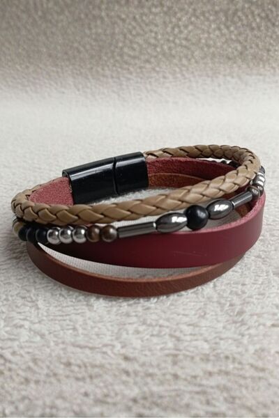 Uretti - Ali 7128 4338 Natural Stone Leather Bracelet
