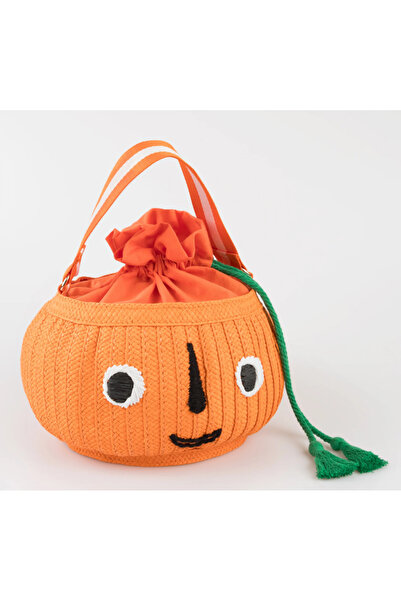 Meri Meri - Trick or Treat Straw Bag - Pumpkin