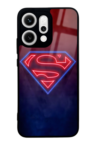 Spoyi Oppo Reno 14 Neon Superman Design Glossy Phone Case