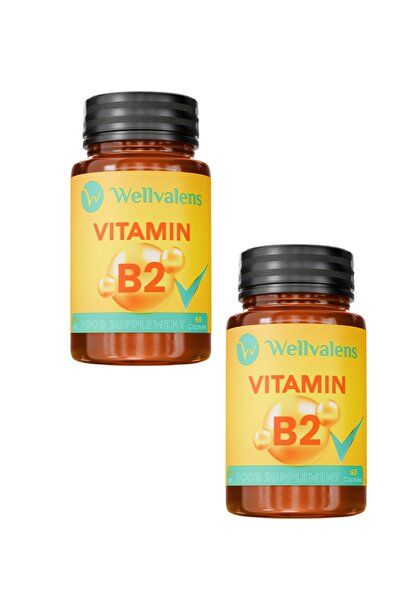 Wellvalens Vitamin B2 50 mg İkili Paket 120 Kapsül | Riboflavin, Enerji Metab...