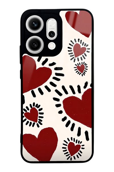 Spoyi Oppo Reno 14 Brush Heart Design Glossy Phone Case