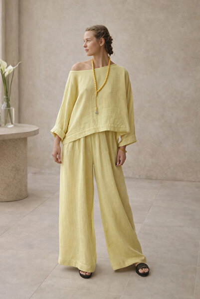 Su Koleksiyon Soul Muslin Blazer Pants Set / Yellow