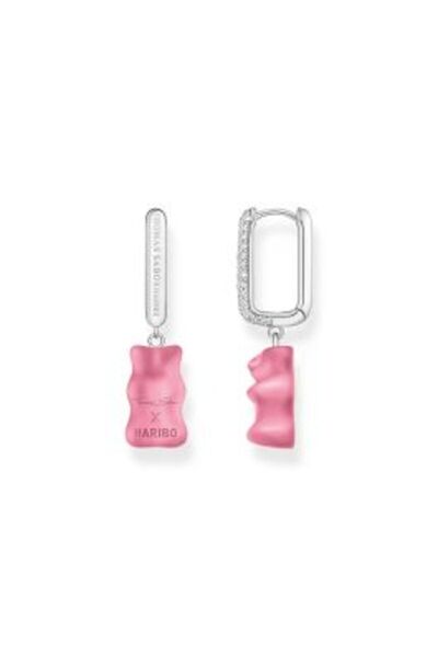 Thomas Sabo CR727-052-9 Silver Single Hoop Earrings Midiversion with pink Gol...