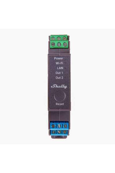 Shelly Pro 2 WiFi Smart Relay, DIN Rail, 2 Channels, 25A, Black