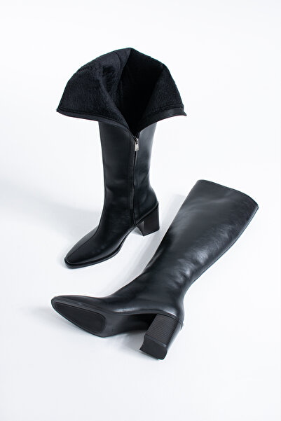 DUXAL SHOES Tina Kadın Diz Altı Topuklu Fermuarlı Çizme