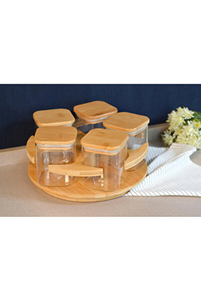 Lavin BAMBU STANDLI SİLİKONLU 5Lİ BAHARATLIK