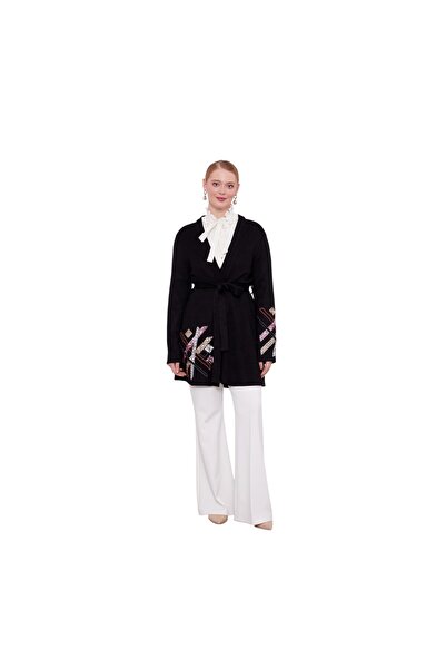 Levidor Women's Sequin Embroidered Cashmere Cardigan