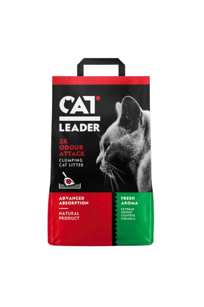 Geohellas رمل قطط كات ليدر المتكتل برائحة منعشة (وزن 10 كجم، نكهة منعشة)