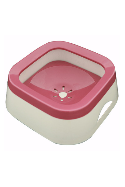 PADO وعاء مربع مضاد للانسكاب للحيوانات الأليفة، 21×21×7.8 سم [1000 مل] - أحمر...