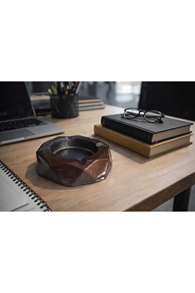 Epoxia Dizayn Epoksi Gri Kahve Ofis İçin Şık Küllük