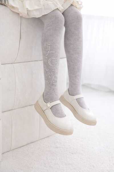 gigigiyim جوارب طويلة مطرزة بتصميم الحب للفتيات