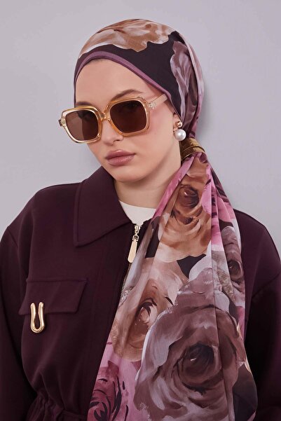 Levidor Rose Flower Pattern Slik Coton Scarf