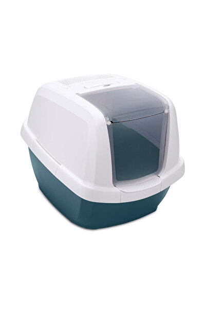 İmac Maddy Hooded Cat Toilet- Blue-White 62x49.5x47.5cm