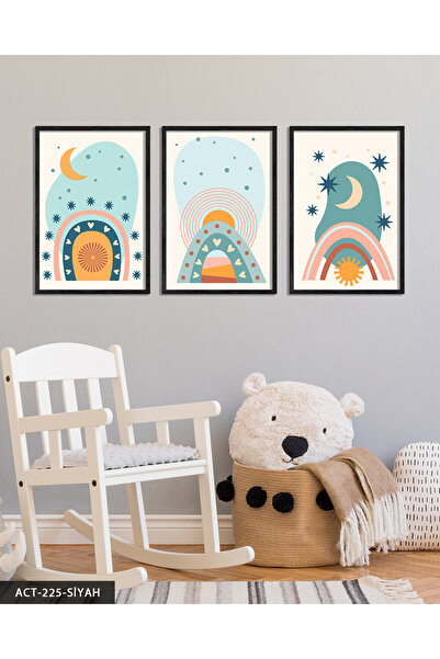 Evinemoda Slika u drvenom okviru sa temom neba, 3 dela