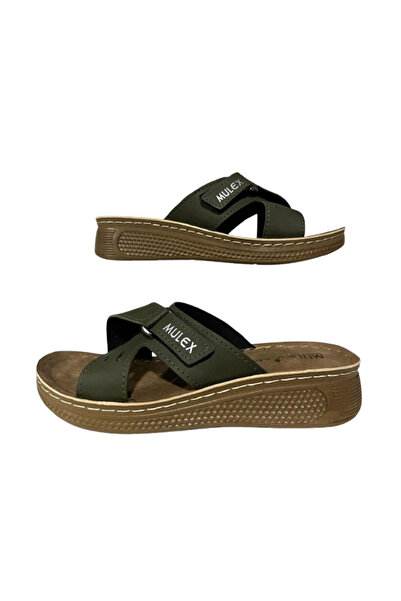 MULEX 1402-B Papuci ortopedici kaki cu velcro pe lateral