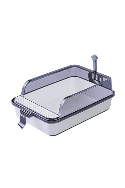 PADO صندوق فضلات القطط مع مجرفة متوسط ​​(53 × 34 × 20 سم) - أبيض