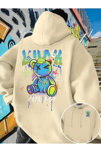 ALEYZA MODA Unisex men's/cool boy back print Oversized Hooded sweatshirt