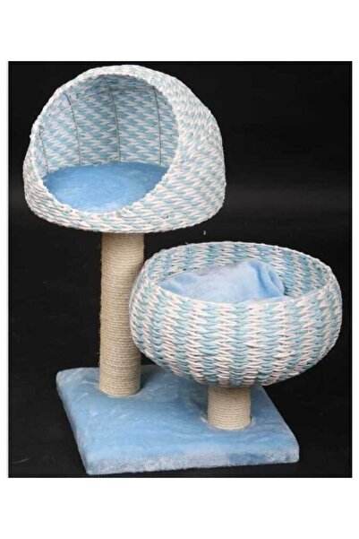 CATRY شجرة قطط مع وسادة وخدش، 45×45×79 سم، اللون: أزرق