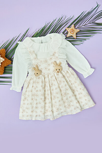 Fulla Moda Girl's Dress with Rabbit Accessory Detail and Shirt