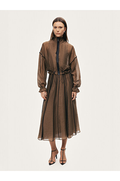 Nocturne Biye Detaylı Midi Çan Etek