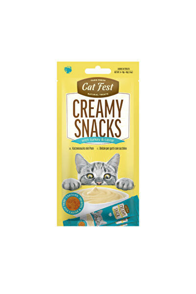 Cat Fest وجبات خفيفة كريمية - ديك رومي مع كافيار 4 × 10 غرام