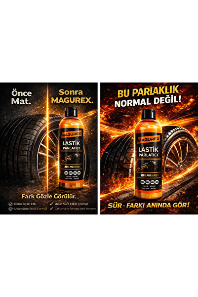MAGUREX LASTİK PARLATICI(SÜNGER HEDİYELİ)