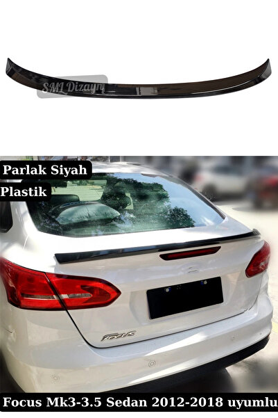 SML Dizayn Ford Focus Mk3 - Mk3.5 Sedan Spoiler 2012-2018 Parlak Siyah