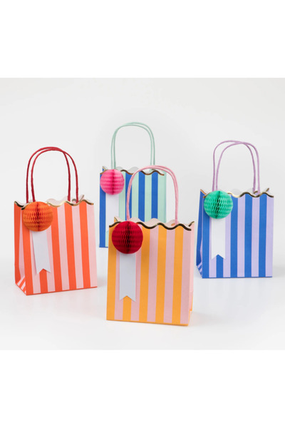 Meri Meri Stripe Party Bags - Striped Gift Bags (8-Pack)