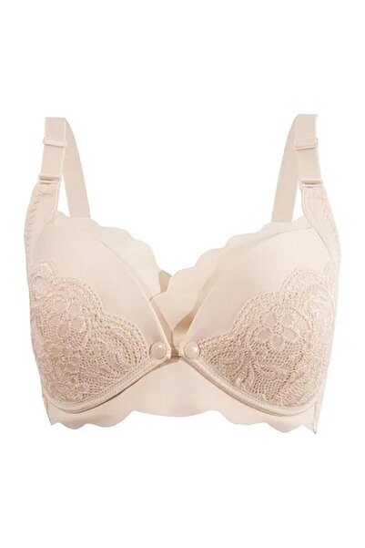 OKUS حمالة صدر أنيقة بدون خياطة للأمومة والرضاعة - بيج - مقاس كبير