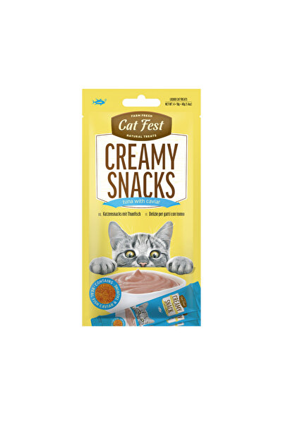 Cat Fest وجبات خفيفة كريمية - تونة مع كافيار 4 × 10 غرام