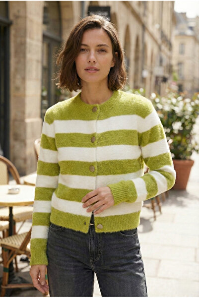 azragül giyim Color Block Yumoş Knitwear Cardigan