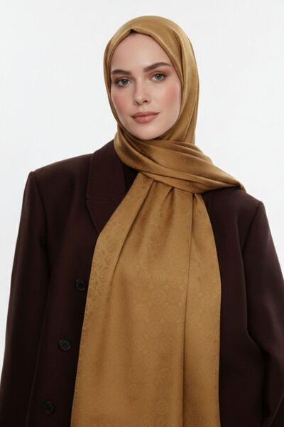 Mizalle & YAQA Filigranlı Hardal Rengi Şal