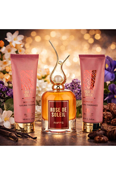 Riiffs Women's Gift Set Rose De Soleil Perfume + Shower Gel + Body Lotion