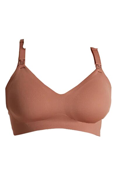 Momcozy Ultra Soft Seamless Nursing Bra YN21 - Brown (XL)
