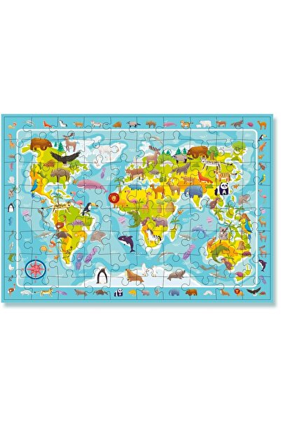 Dodo Puzzle - Harta animalelor lumii (80 piese)