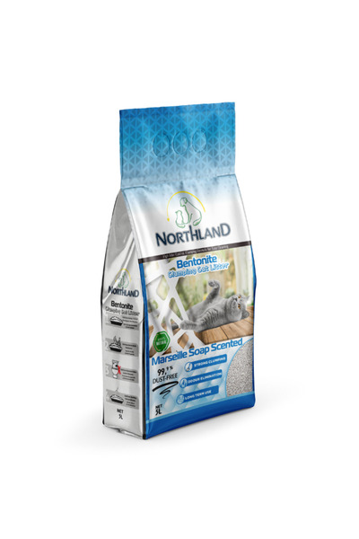 NORTHLAND رمل القطط المتكتل من البنتونيت - صابون مرسيليا [الحجم - 5 لتر]